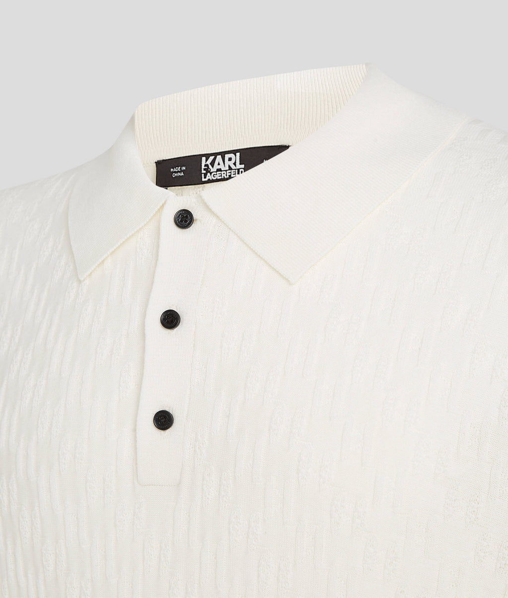 KL MONOGRAM KNITTED POLO SHIRT