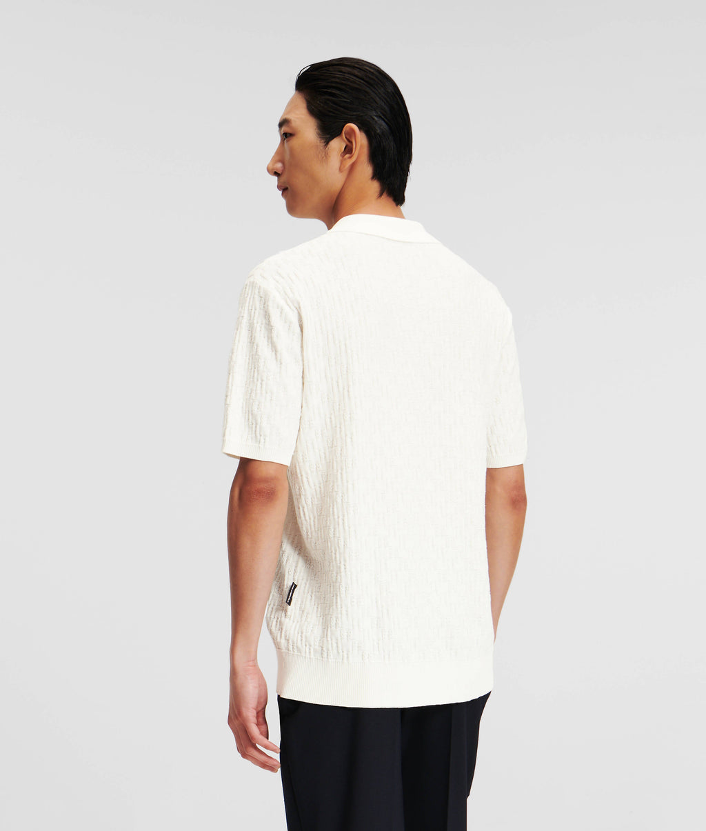 KL MONOGRAM KNITTED POLO SHIRT
