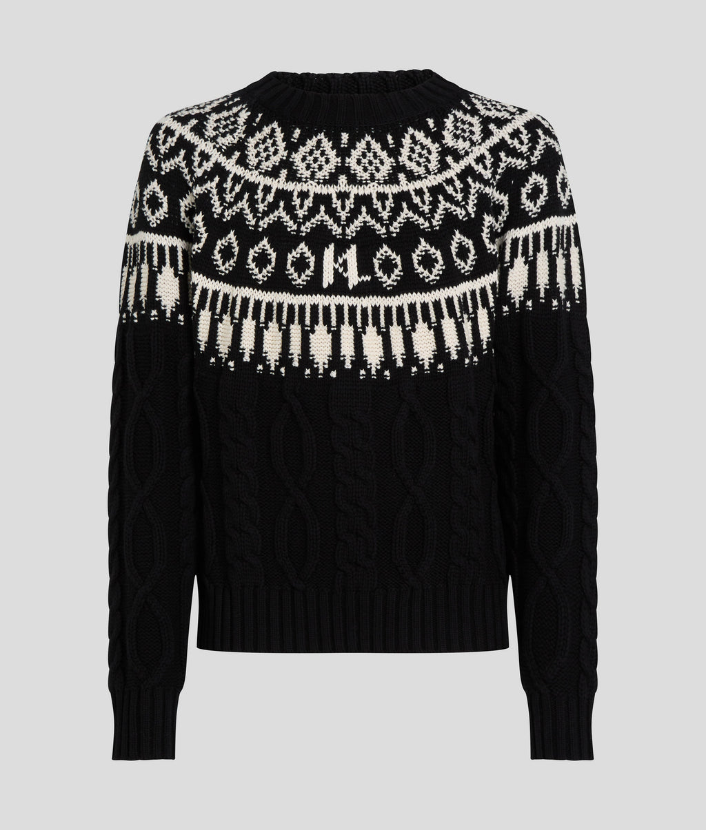 KL MONOGRAM FAIRISLE SWEATER
