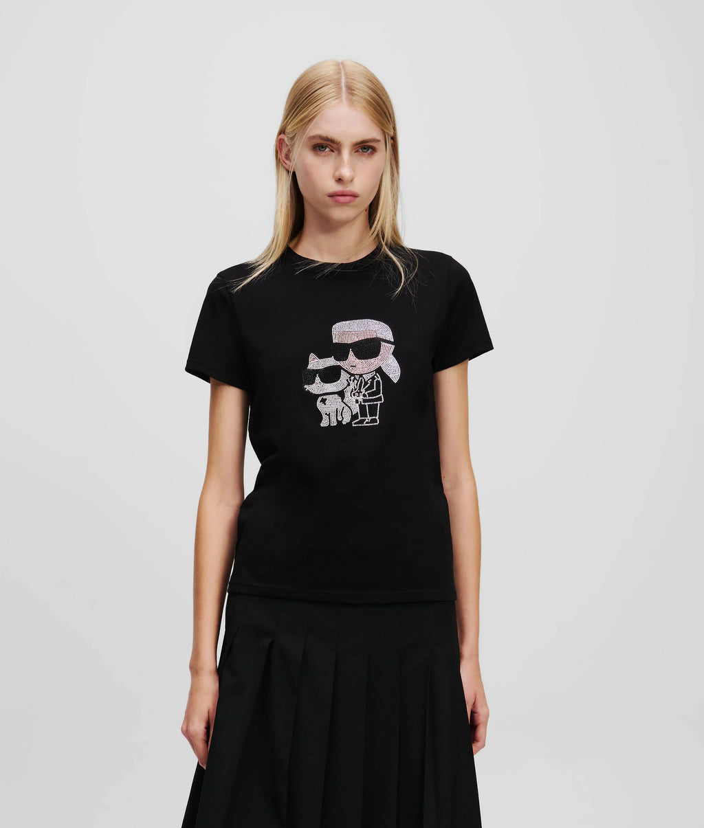 IKON KARL & CHOUPETTE RHINESTONE T-SHIRT