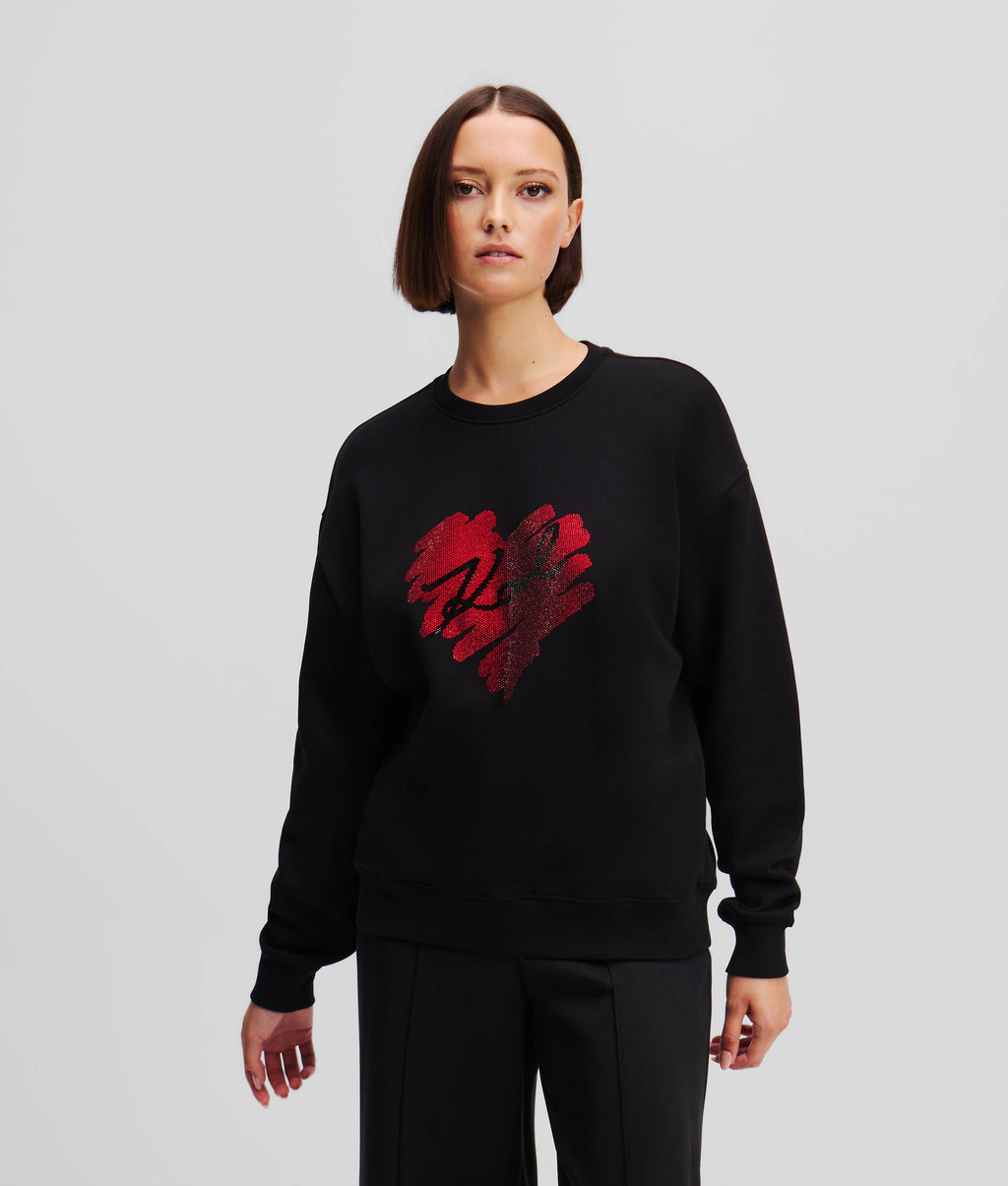 K/HEART RHINESTONE SWEATSHIRT