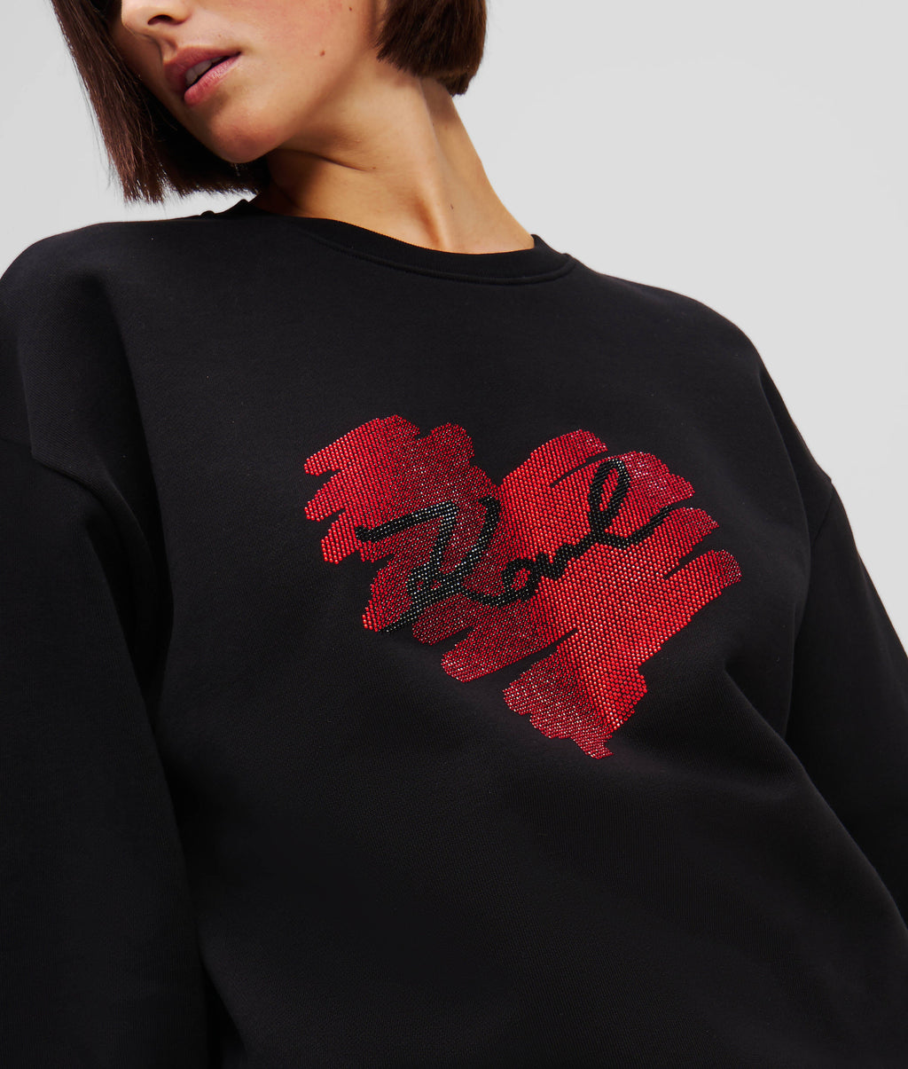 K/HEART RHINESTONE SWEATSHIRT