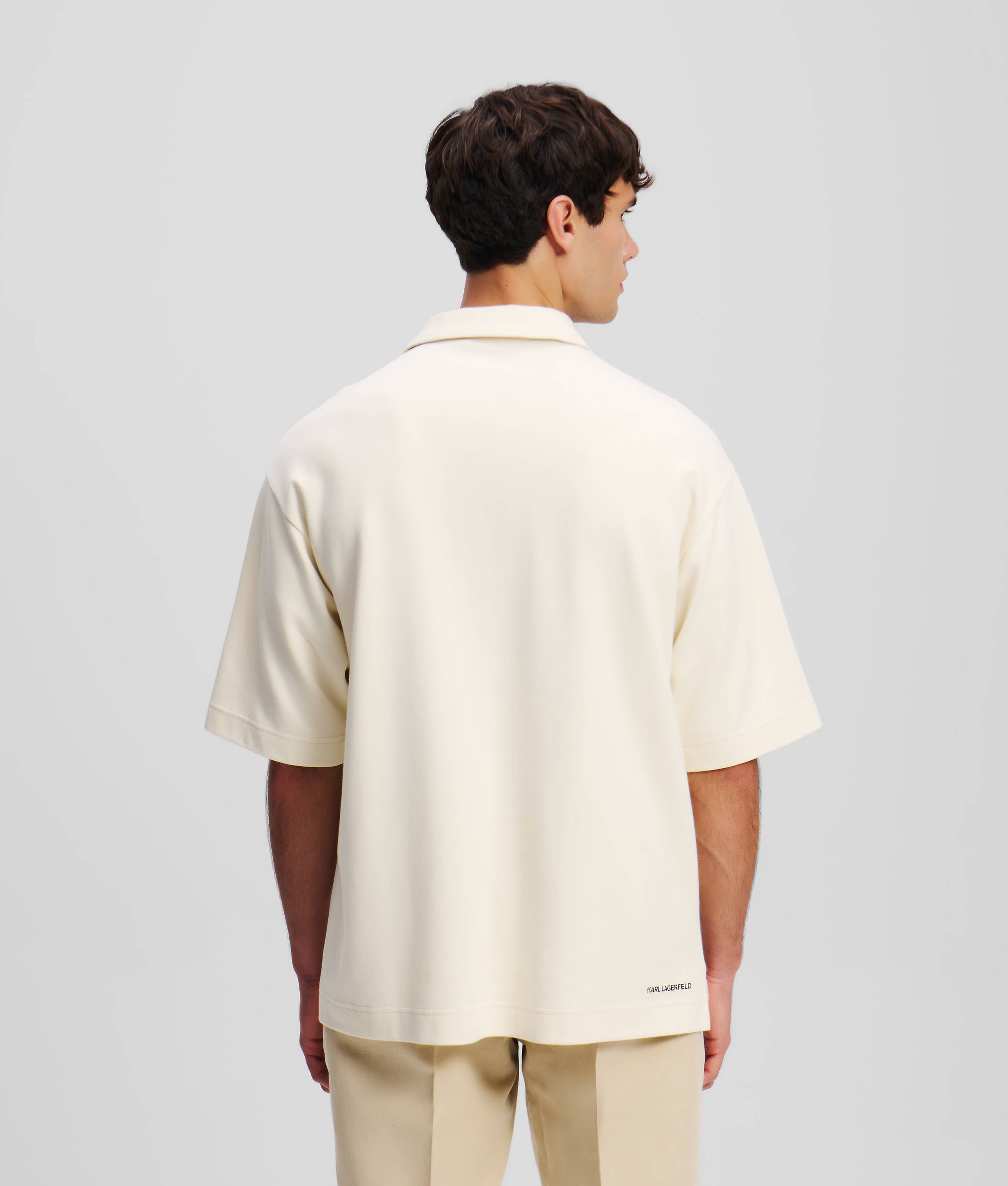 KL MONOGRAM ZIP-UP POLO SHIRT