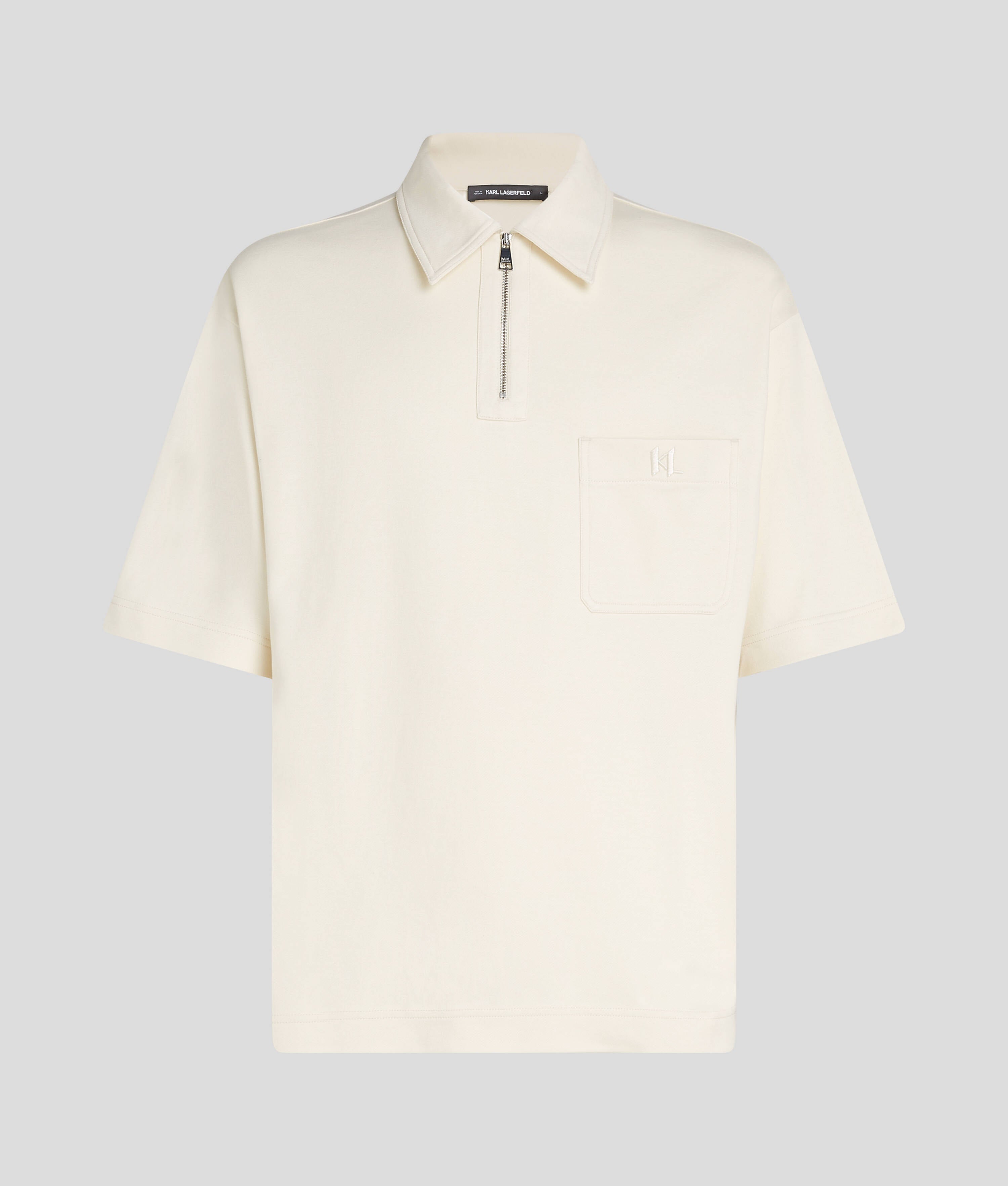 KL MONOGRAM ZIP-UP POLO SHIRT