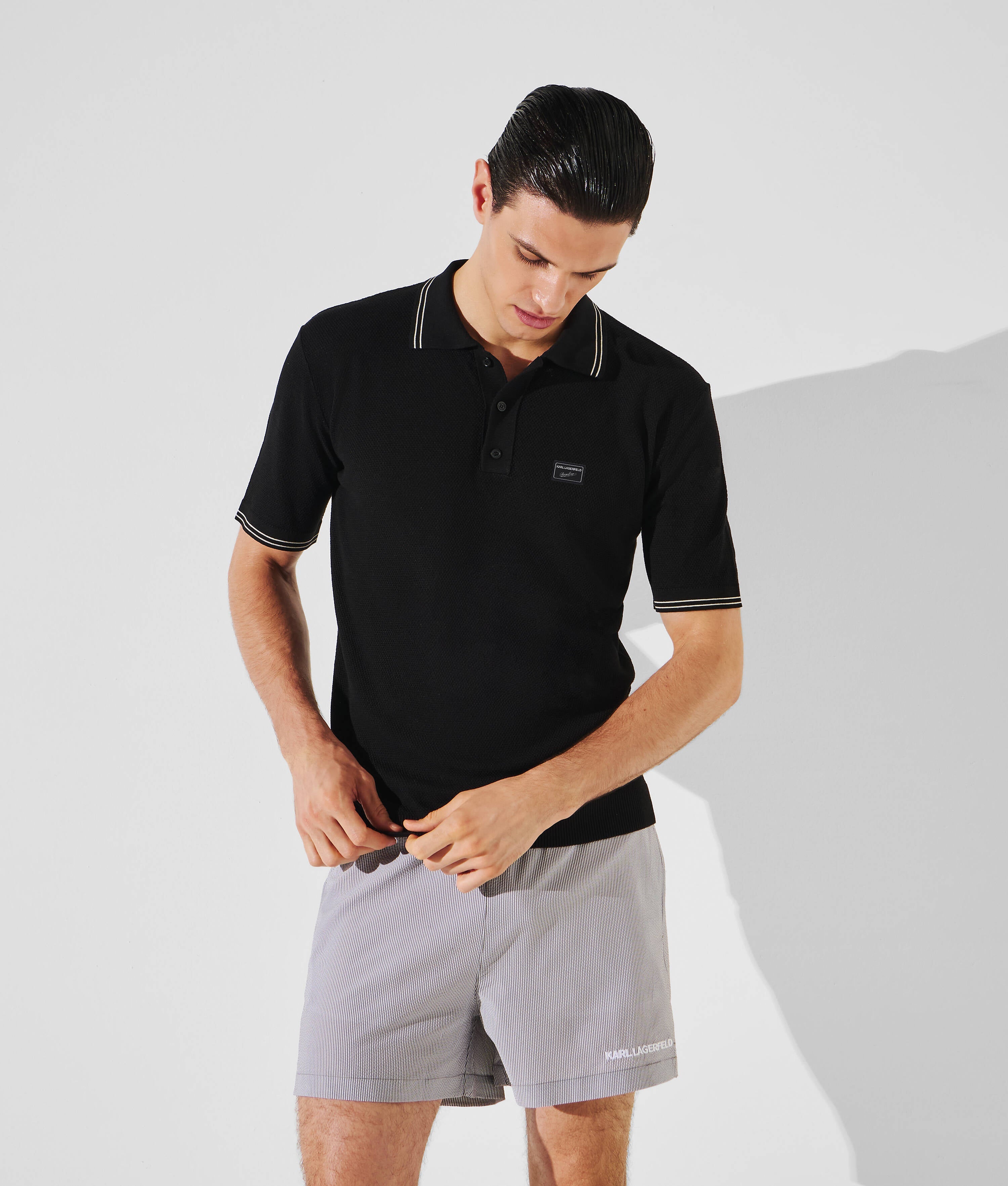 KL X BORSALINO KNIT POLO SHIRT