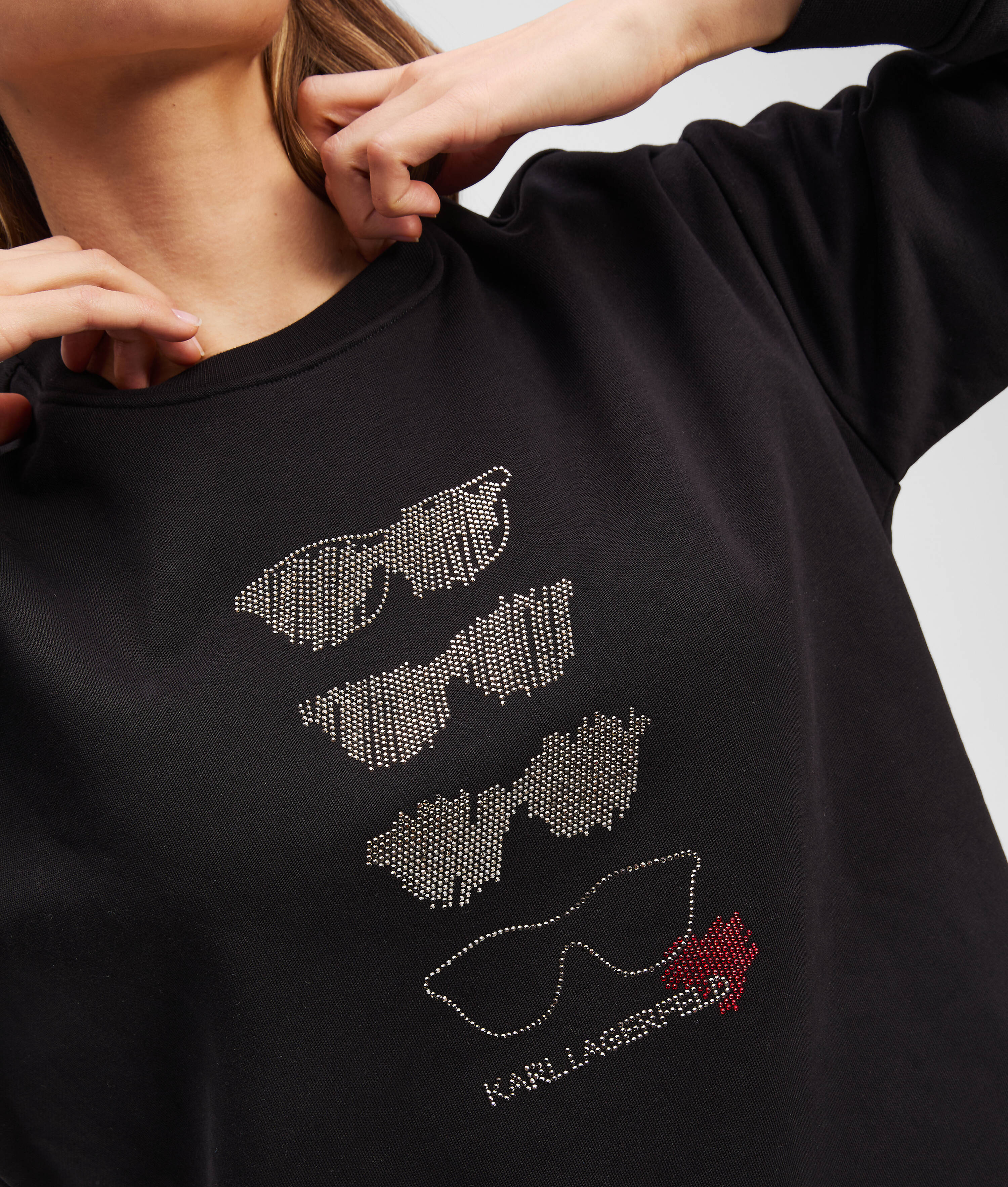 RHINESTONE SUNGLASSES SWEATSHIRT