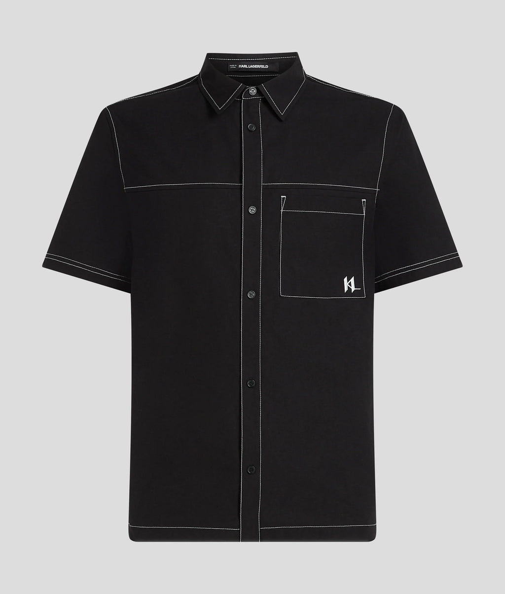 SHORT-SLEEVED CONTRAST STITCH SHIRT