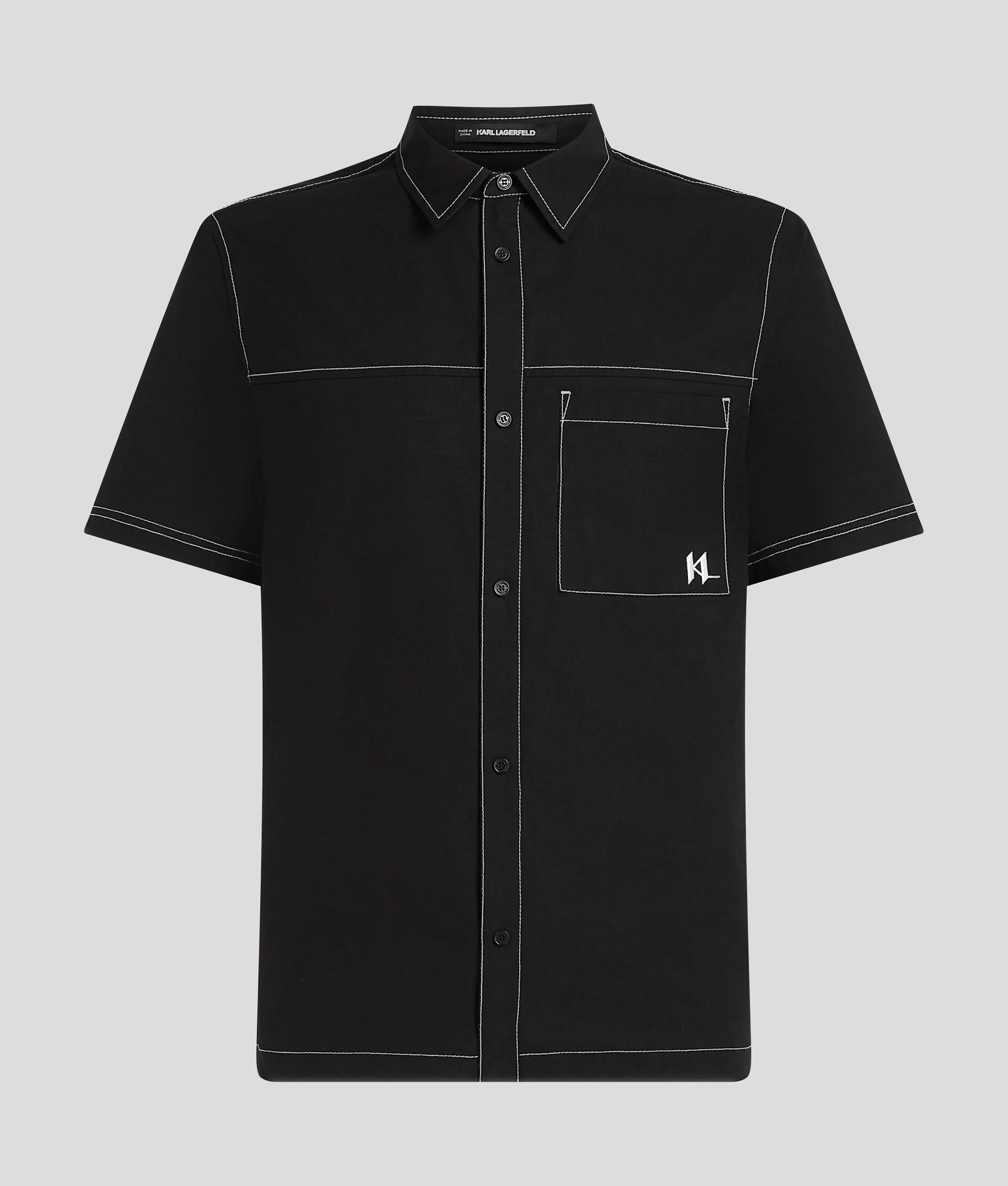 SHORT-SLEEVED CONTRAST STITCH SHIRT