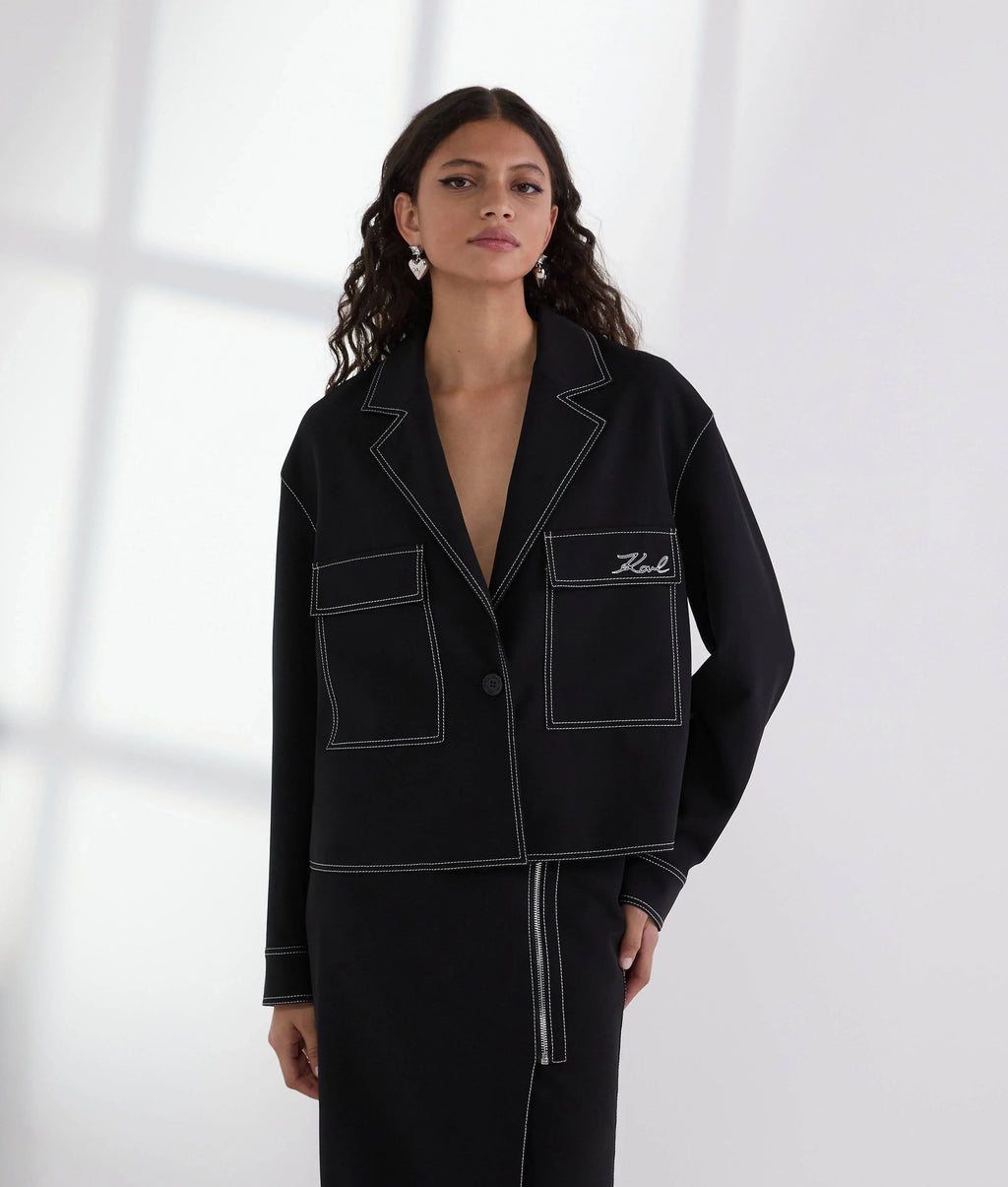 CONTRAST STITCH JACKET