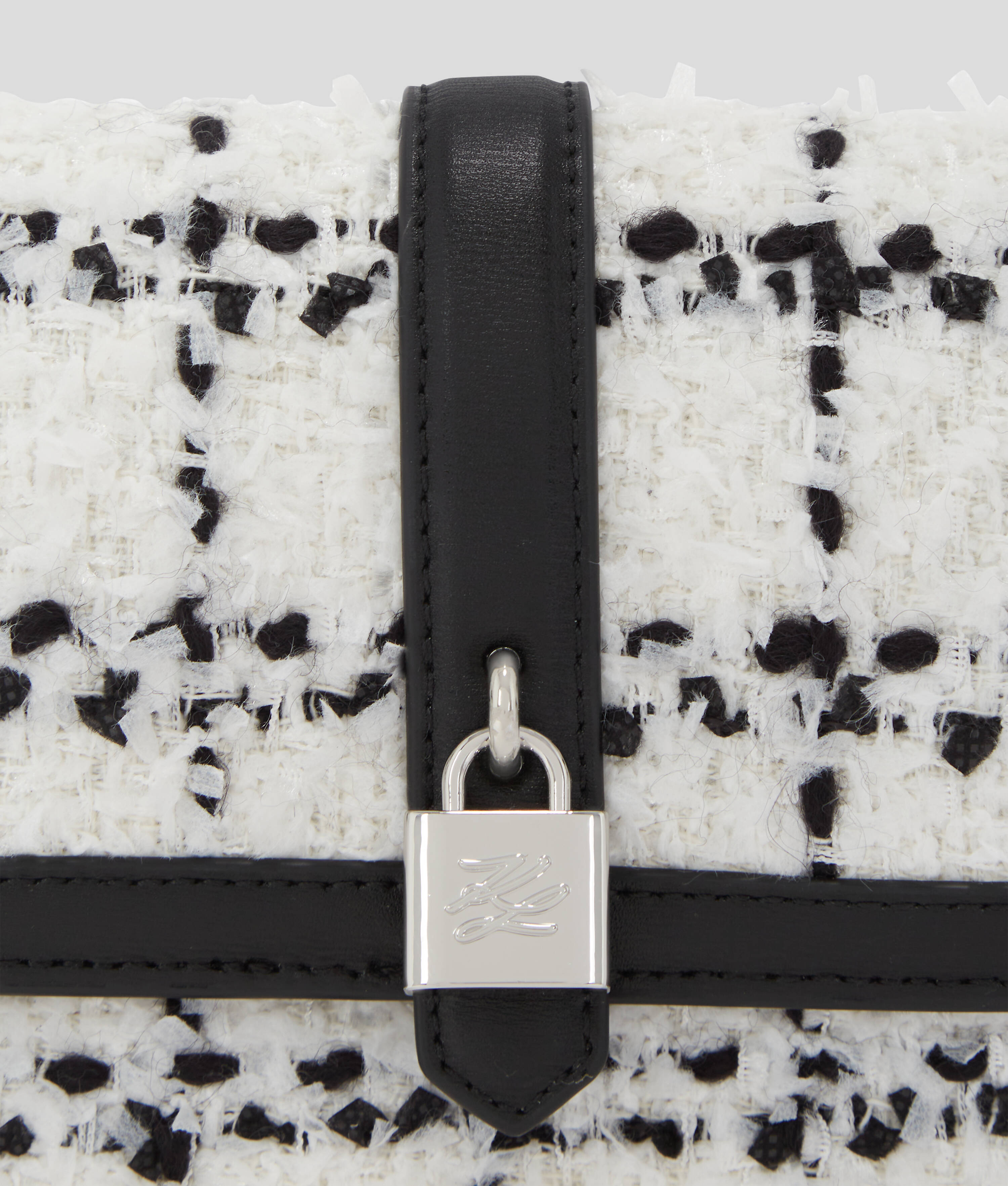 K/AUTOGRAPH PADLOCK BOUCLÉ SHOULDER BAG