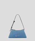 METAL LOGO DENIM SHOULDER BAG