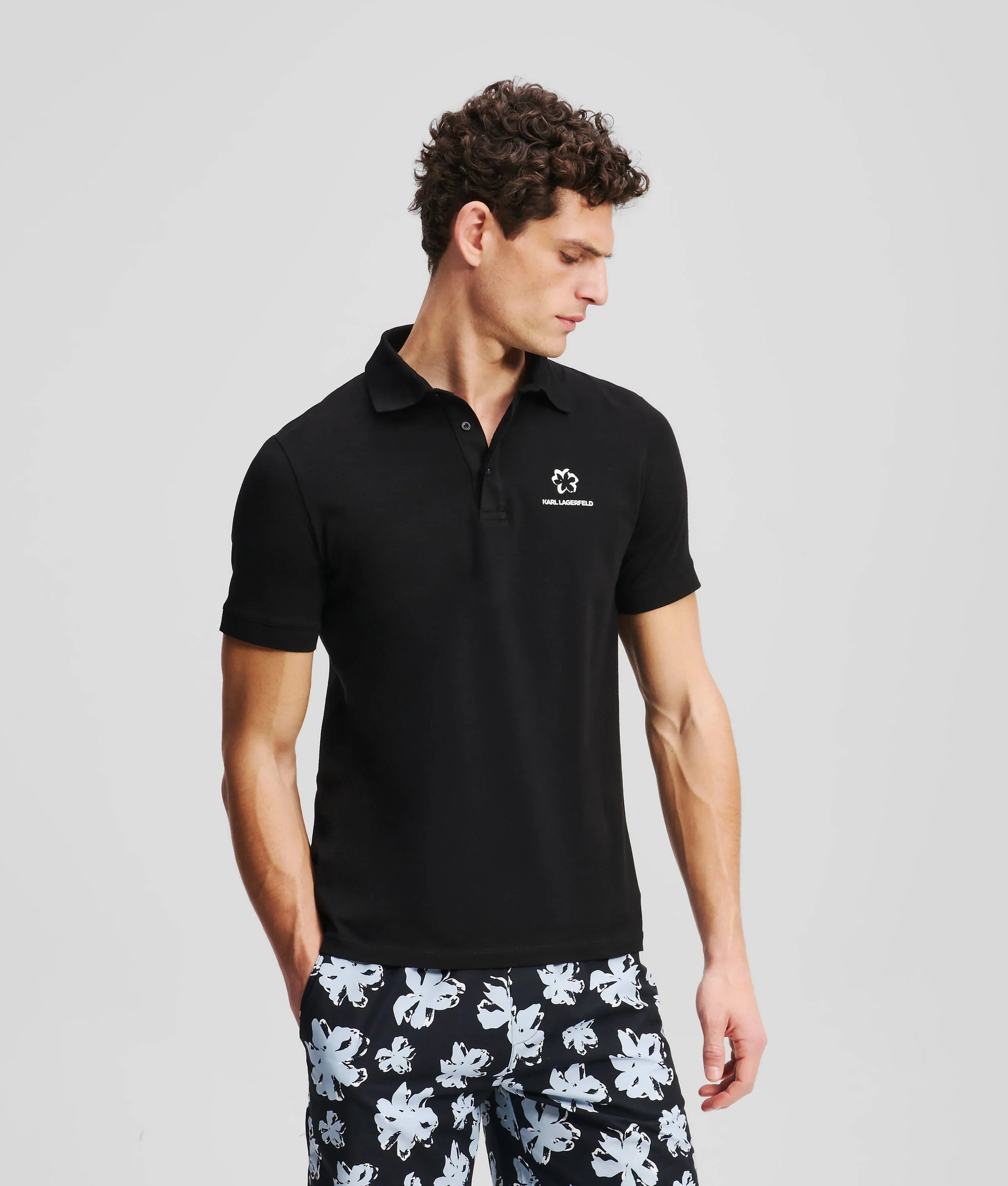 FLOWER PRINT POLO SHIRT